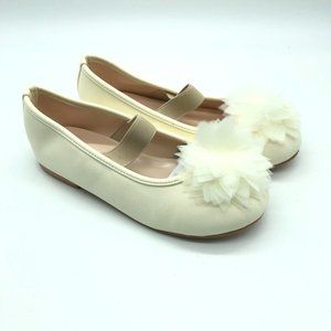 Ozkiz Girls Flats Mary Jane Faux Leather Flower Applique Ivory Size 200 US 13